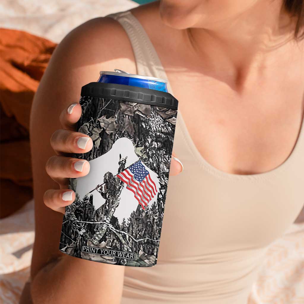 Bigfoot Camping 4 in 1 Can Cooler Tumbler Not All Who Wander Are Lost Sasquatch TB10 Print Your Wear