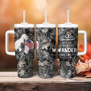 Bigfoot Camping Tumbler With Handle Not All Who Wander Are Lost Sasquatch TB10 Print Your Wear