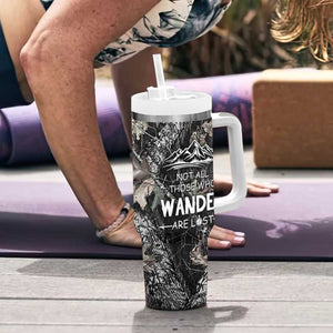 Bigfoot Camping Tumbler With Handle Not All Who Wander Are Lost Sasquatch TB10 Print Your Wear