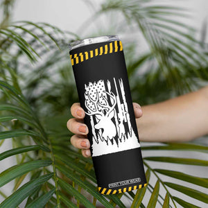 Deer Hunting Dad Skinny Tumbler Best Buckin' Papa Ever American Flag TB10 Print Your Wear
