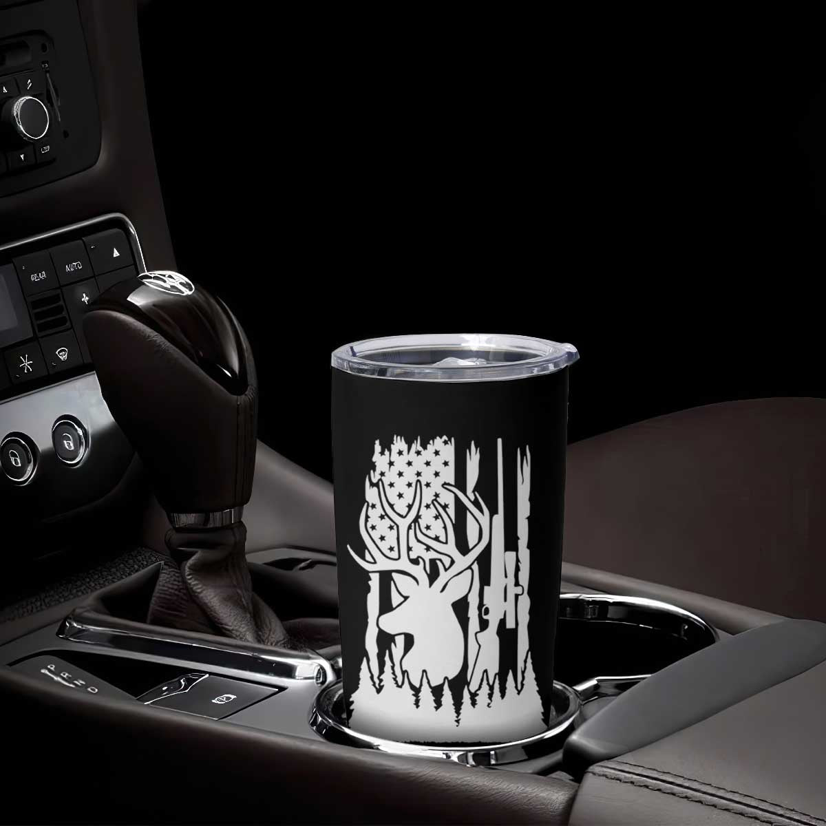 Deer Hunting Dad Tumbler Cup Best Buckin' Papa Ever American Flag TB10 Print Your Wear