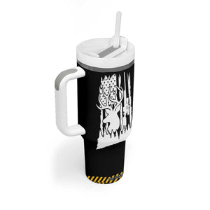 Deer Hunting Dad Tumbler With Handle Best Buckin' Papa Ever American Flag TB10 Print Your Wear