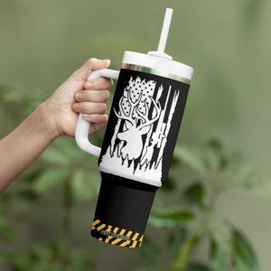 Deer Hunting Dad Tumbler With Handle Best Buckin' Papa Ever American Flag TB10 Print Your Wear