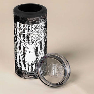 Funny Hunting 4 in 1 Can Cooler Tumbler Camo Deer American Flag I Like Big Bucks I Cannot Lie TB10 Print Your Wear