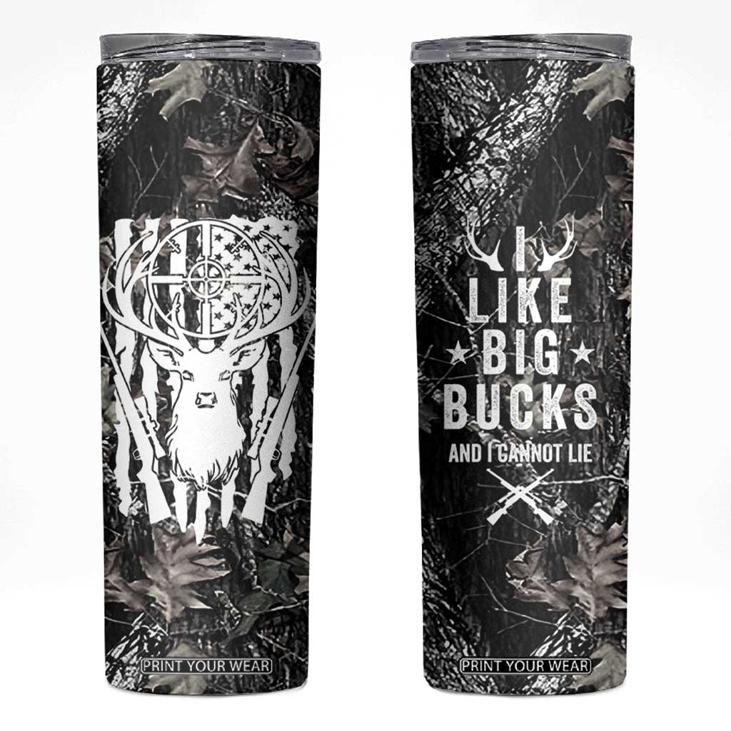 Funny Hunting Skinny Tumbler Camo Deer American Flag I Like Big Bucks I Cannot Lie TB10 Camo Print Your Wear