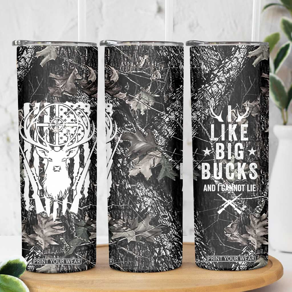 Funny Hunting Skinny Tumbler Camo Deer American Flag I Like Big Bucks I Cannot Lie TB10 Print Your Wear