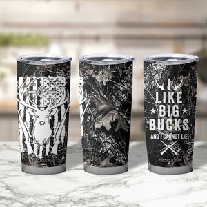 Funny Hunting Tumbler Cup Camo Deer American Flag I Like Big Bucks I Cannot Lie TB10 Print Your Wear