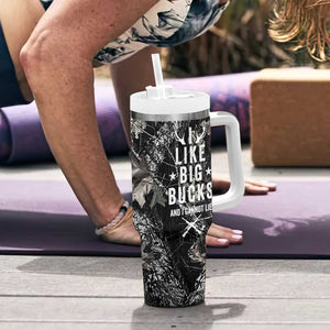 Funny Hunting Tumbler With Handle Camo Deer American Flag I Like Big Bucks I Cannot Lie TB10 Print Your Wear