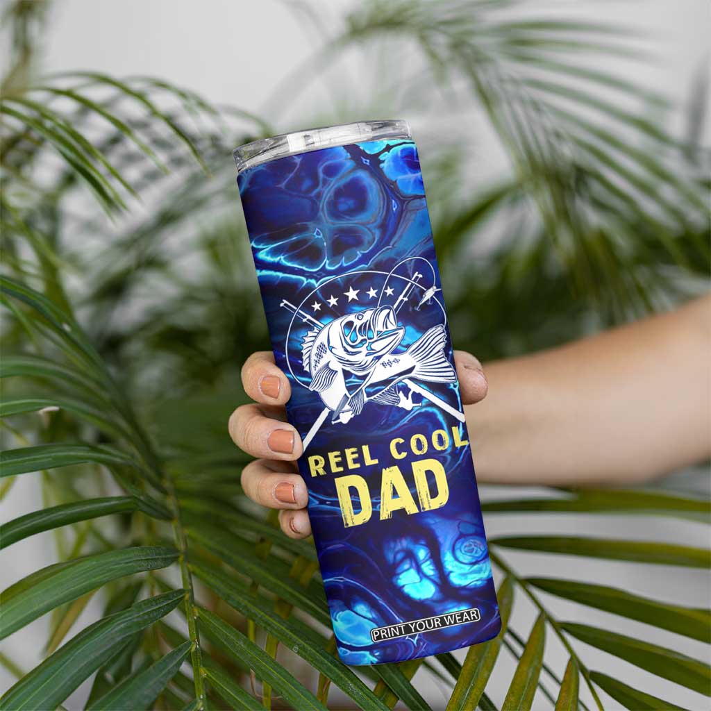 Funny Fishing Gift Skinny Tumbler Reel Cool Dad Gifts American Flag TB10 Print Your Wear