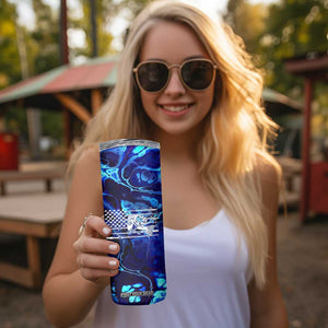 Funny Fishing Gift Skinny Tumbler Reel Cool Dad Gifts American Flag TB10 Print Your Wear
