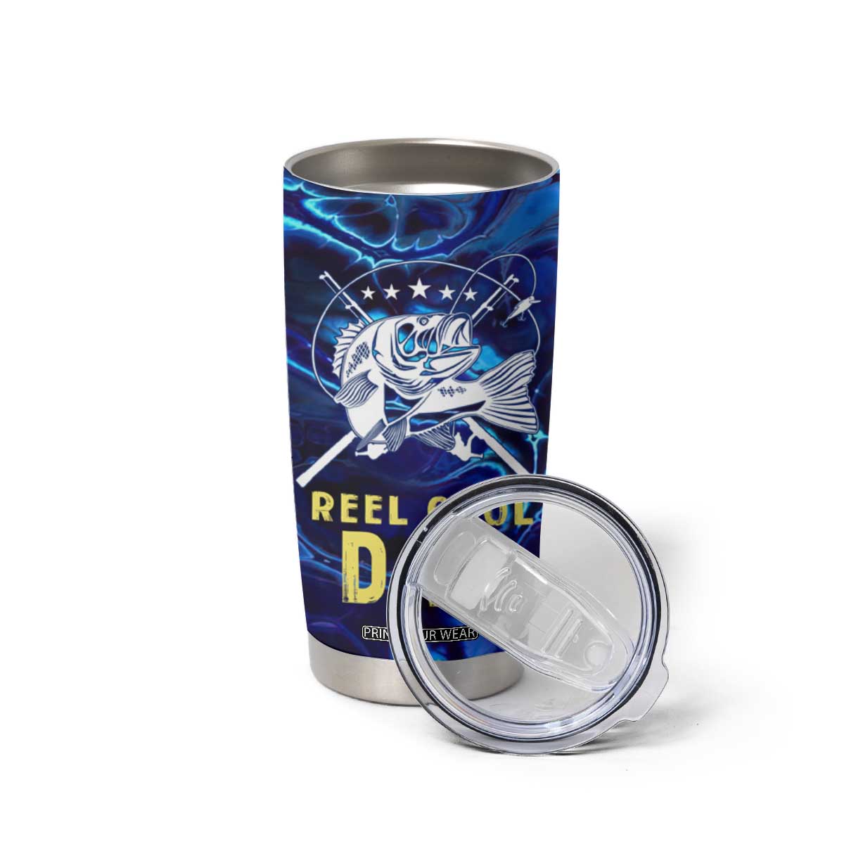 Funny Fishing Gift Tumbler Cup Reel Cool Dad Gifts American Flag TB10 Print Your Wear
