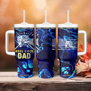 Funny Fishing Gift Tumbler With Handle Reel Cool Dad Gifts American Flag TB10 Print Your Wear