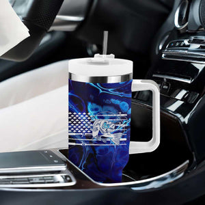 Funny Fishing Gift Tumbler With Handle Reel Cool Dad Gifts American Flag TB10 Print Your Wear
