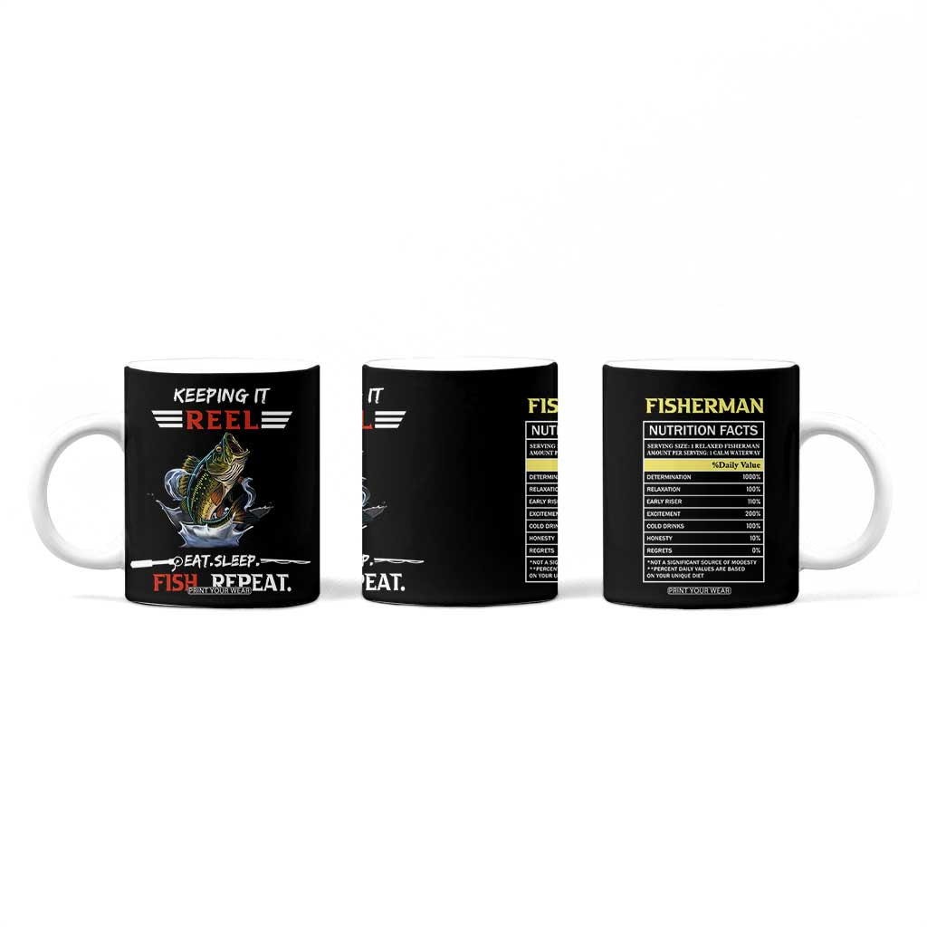 Funny Fishing Coffee Mug Keeping It Reel Fisherman Fathers Day Gifts TB10 Print Your Wear