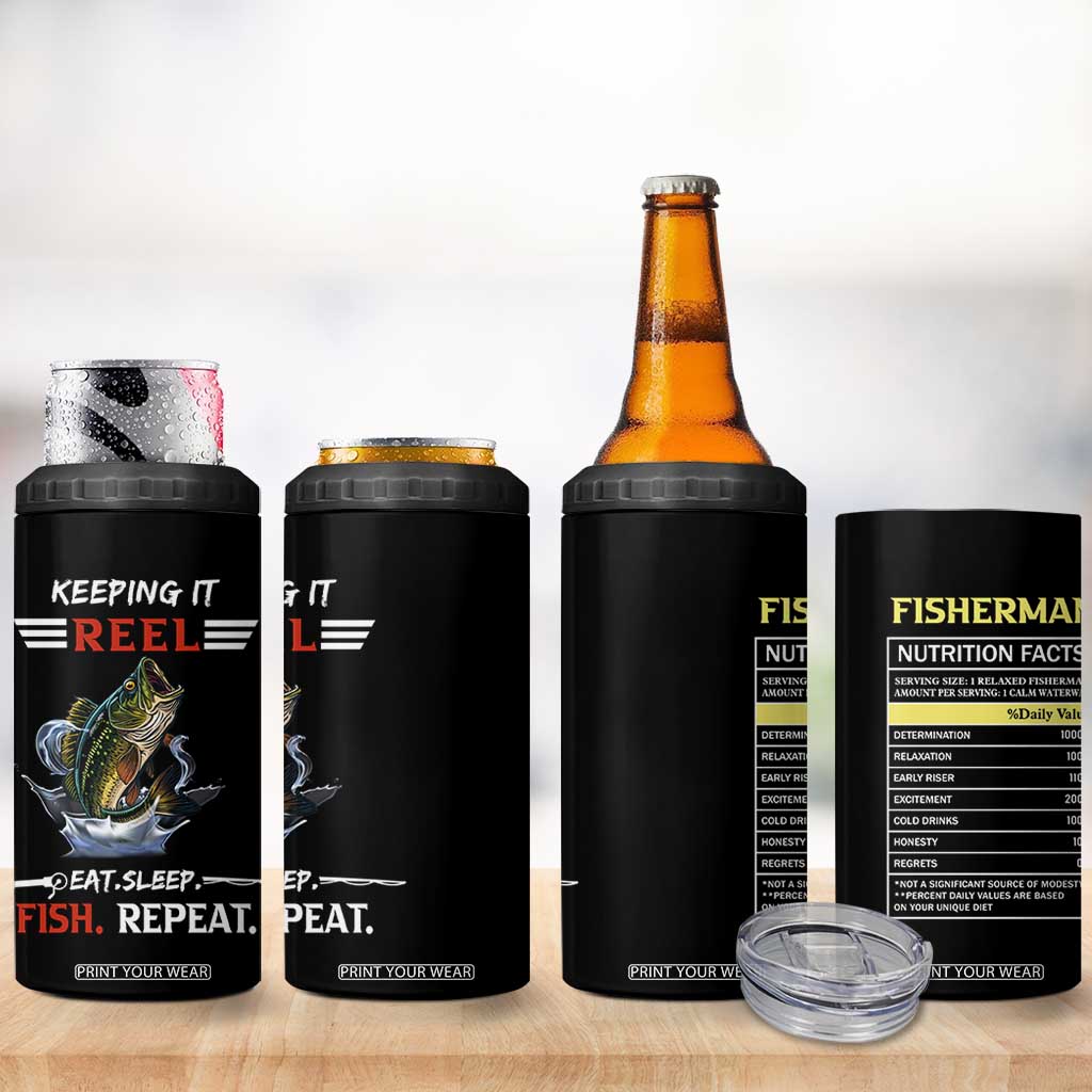 Funny Fishing 4 in 1 Can Cooler Tumbler Keeping It Reel Fisherman Fathers Day Gifts TB10 Print Your Wear