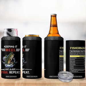 Funny Fishing 4 in 1 Can Cooler Tumbler Keeping It Reel Fisherman Fathers Day Gifts TB10 Print Your Wear