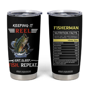 Funny Fishing Tumbler Cup Keeping It Reel Fisherman Fathers Day Gifts TB10 Black Print Your Wear