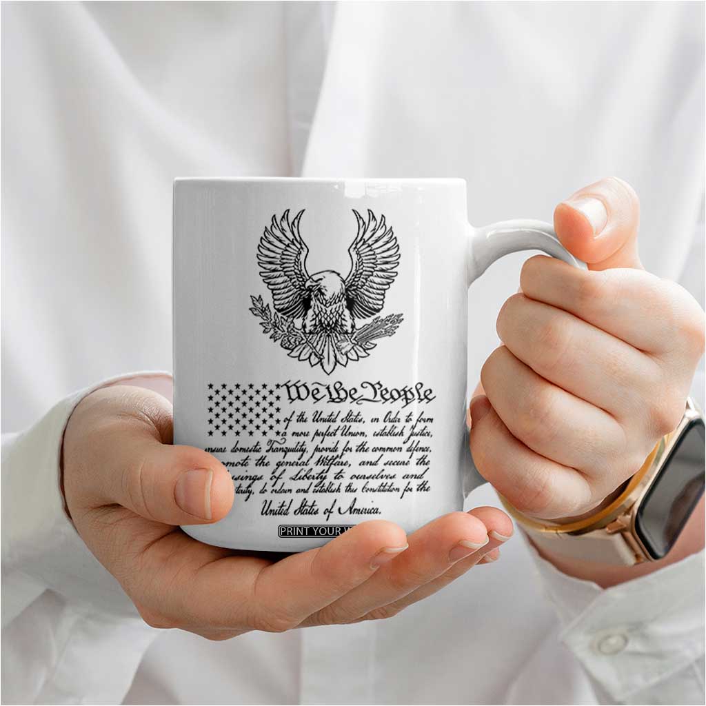 American Flag Patriotic Coffee Mug USA US Constitution 4th of July We The People 1776 Flag TB10 Print Your Wear