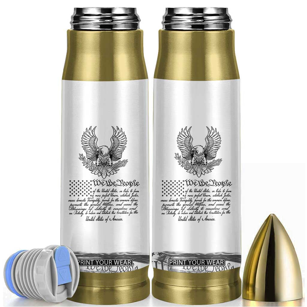 American Flag Patriotic Bullet Tumbler USA US Constitution 4th of July We The People 1776 Flag TB10 White Print Your Wear