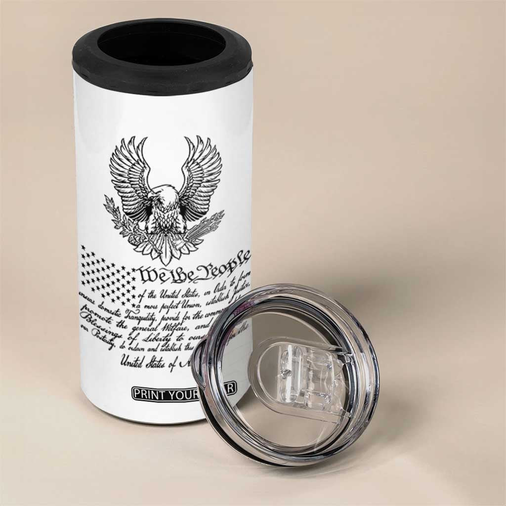 American Flag Patriotic 4 in 1 Can Cooler Tumbler USA US Constitution 4th of July We The People 1776 Flag TB10 Print Your Wear