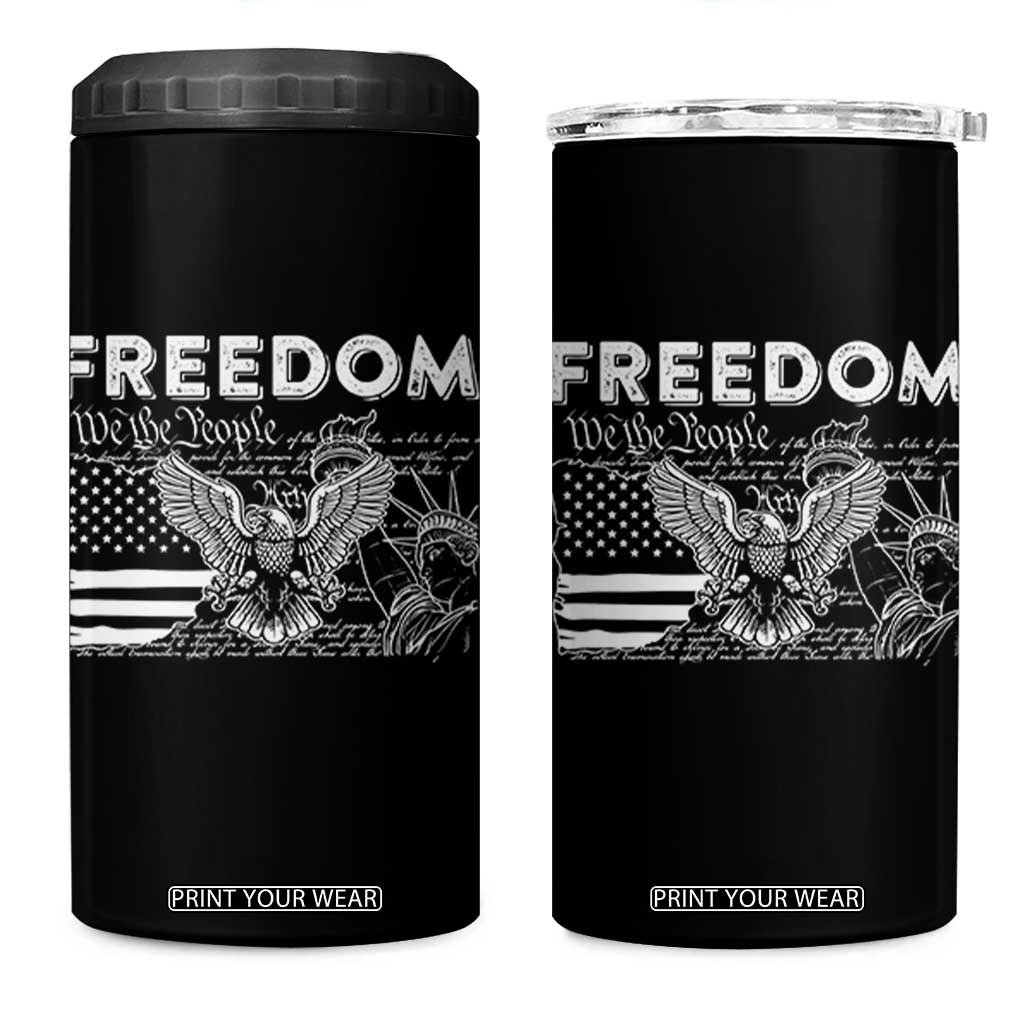 Patriotic 4 in 1 Can Cooler Tumbler 4th Of July We The People US Flag 250 Years Independence Day Freedom TB10 One Size: 16 oz Black Print Your Wear