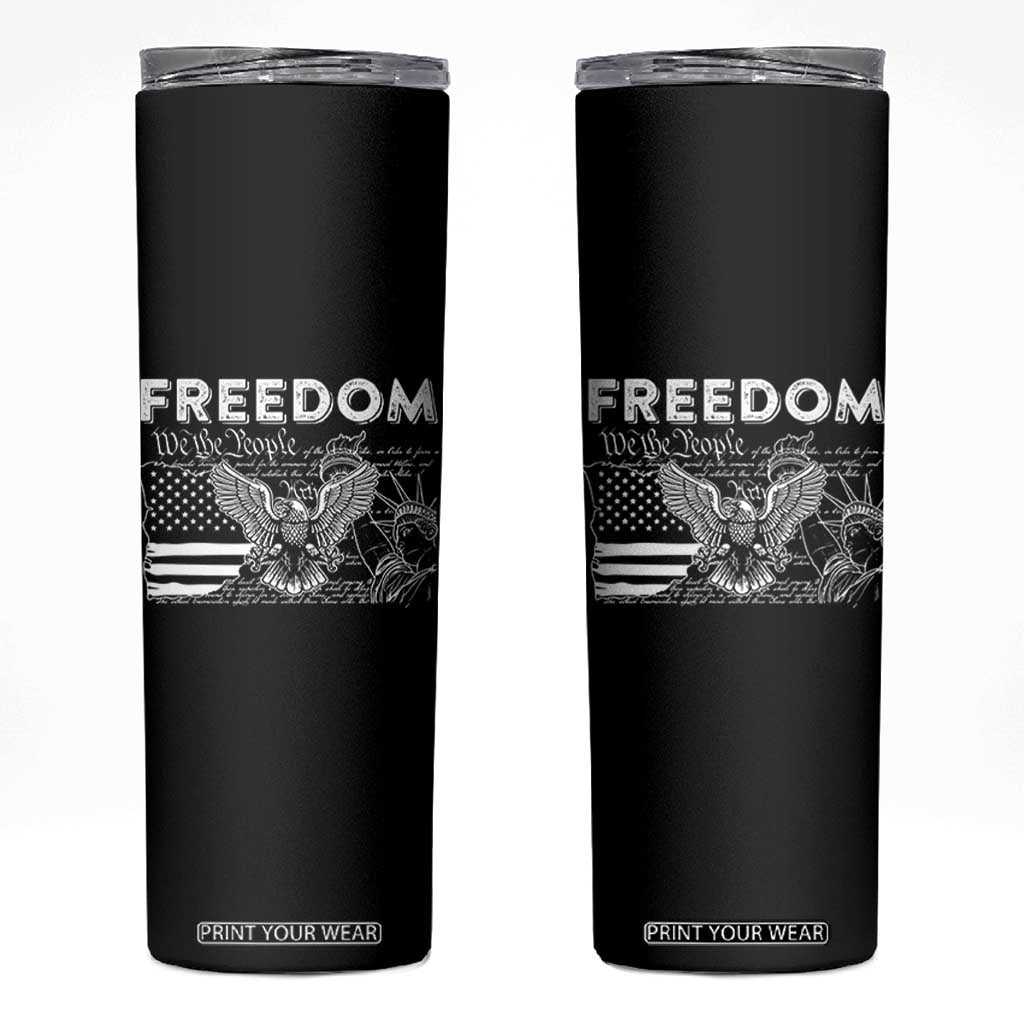 Patriotic Skinny Tumbler 4th Of July We The People US Flag 250 Years Independence Day Freedom TB10 Black Print Your Wear