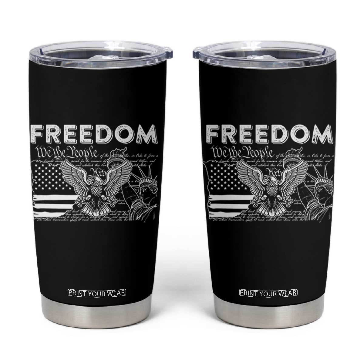Patriotic Tumbler Cup 4th Of July We The People US Flag 250 Years Independence Day Freedom TB10 Black Print Your Wear