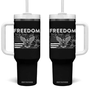 Patriotic Tumbler With Handle 4th Of July We The People US Flag 250 Years Independence Day Freedom TB10 One Size: 40 oz Black Print Your Wear