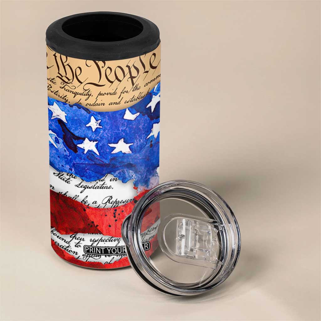 Patriotic Eagle American Flag 4 in 1 Can Cooler Tumbler 250 Years 1776 2026 4th Of July Independence Day TB10 Print Your Wear