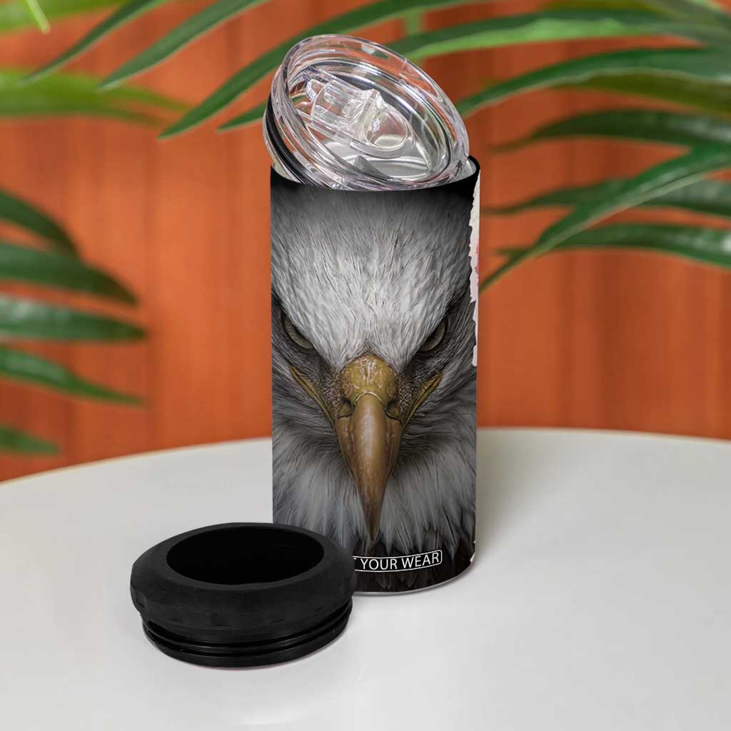 Patriotic Eagle American Flag 4 in 1 Can Cooler Tumbler 250 Years 1776 2026 4th Of July Independence Day TB10 Print Your Wear