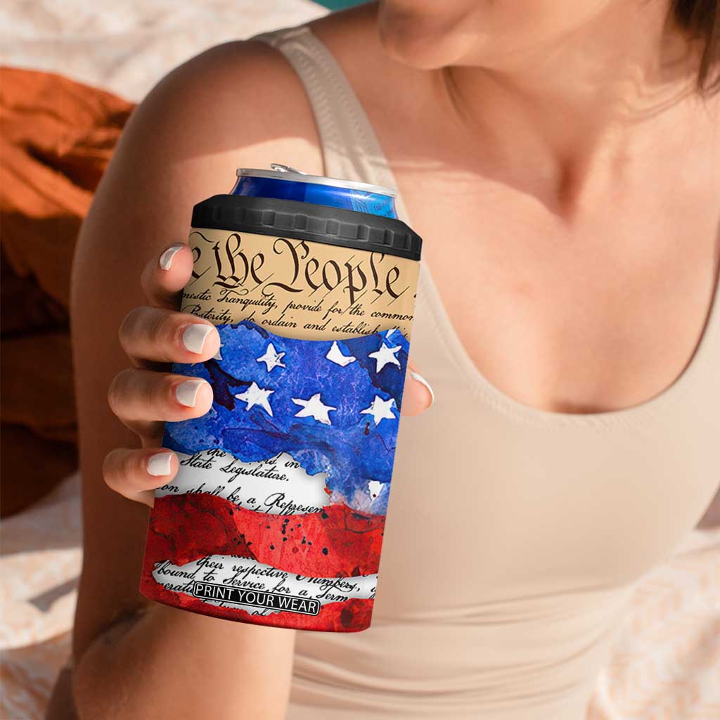 Patriotic Eagle American Flag 4 in 1 Can Cooler Tumbler 250 Years 1776 2026 4th Of July Independence Day TB10 Print Your Wear