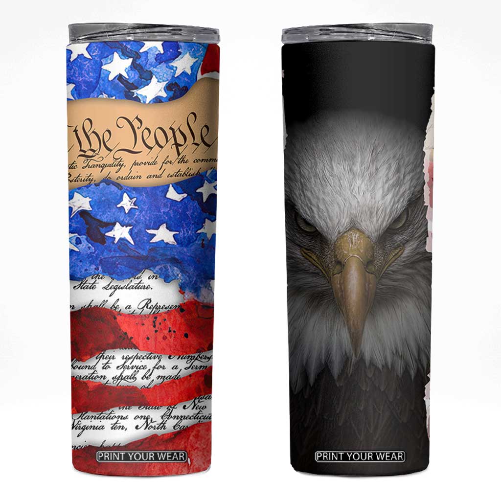 Patriotic Eagle American Flag Skinny Tumbler 250 Years 1776 2026 4th Of July Independence Day TB10 Multicolor Print Your Wear