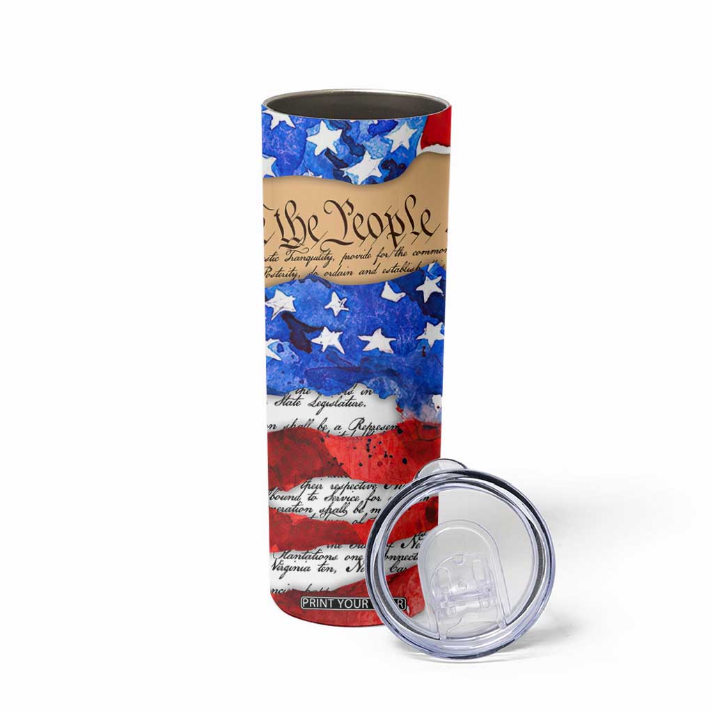 Patriotic Eagle American Flag Skinny Tumbler 250 Years 1776 2026 4th Of July Independence Day TB10 Print Your Wear