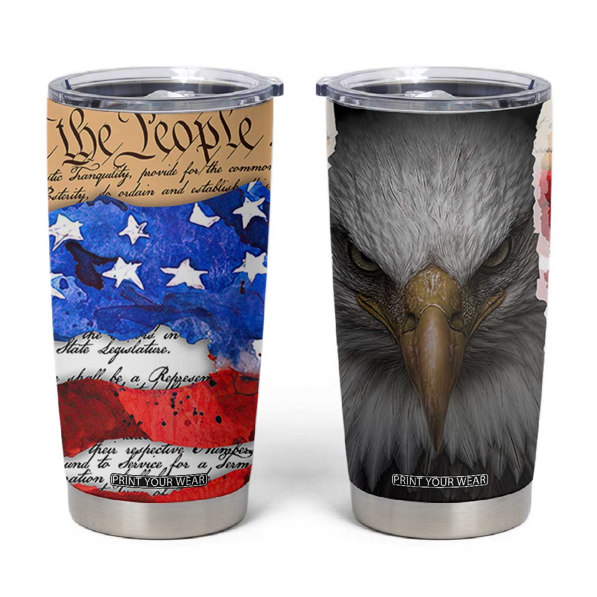 Patriotic Eagle American Flag Tumbler Cup 250 Years 1776 2026 4th Of July Independence Day TB10 Multicolor Print Your Wear