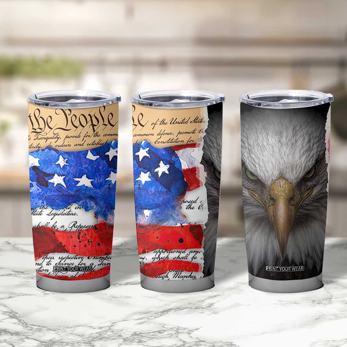 Patriotic Eagle American Flag Tumbler Cup 250 Years 1776 2026 4th Of July Independence Day TB10 Print Your Wear