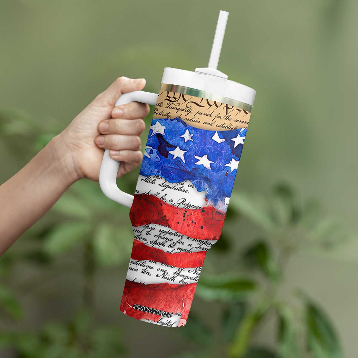 Patriotic Eagle American Flag Tumbler With Handle 250 Years 1776 2026 4th Of July Independence Day TB10 Print Your Wear