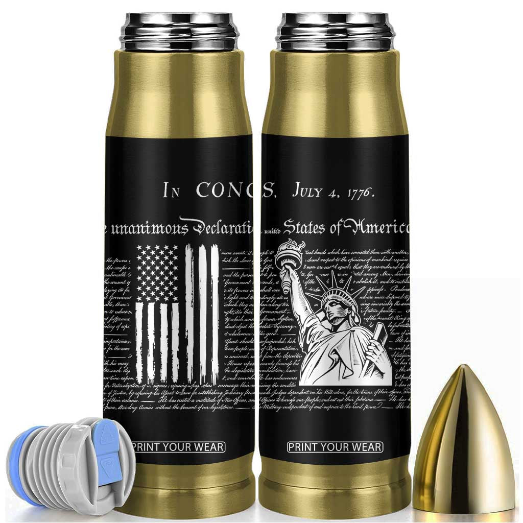 American Patriotic Gift Bullet Tumbler US Constitution We The People 4th Of July Independence Day TB10 Black Print Your Wear