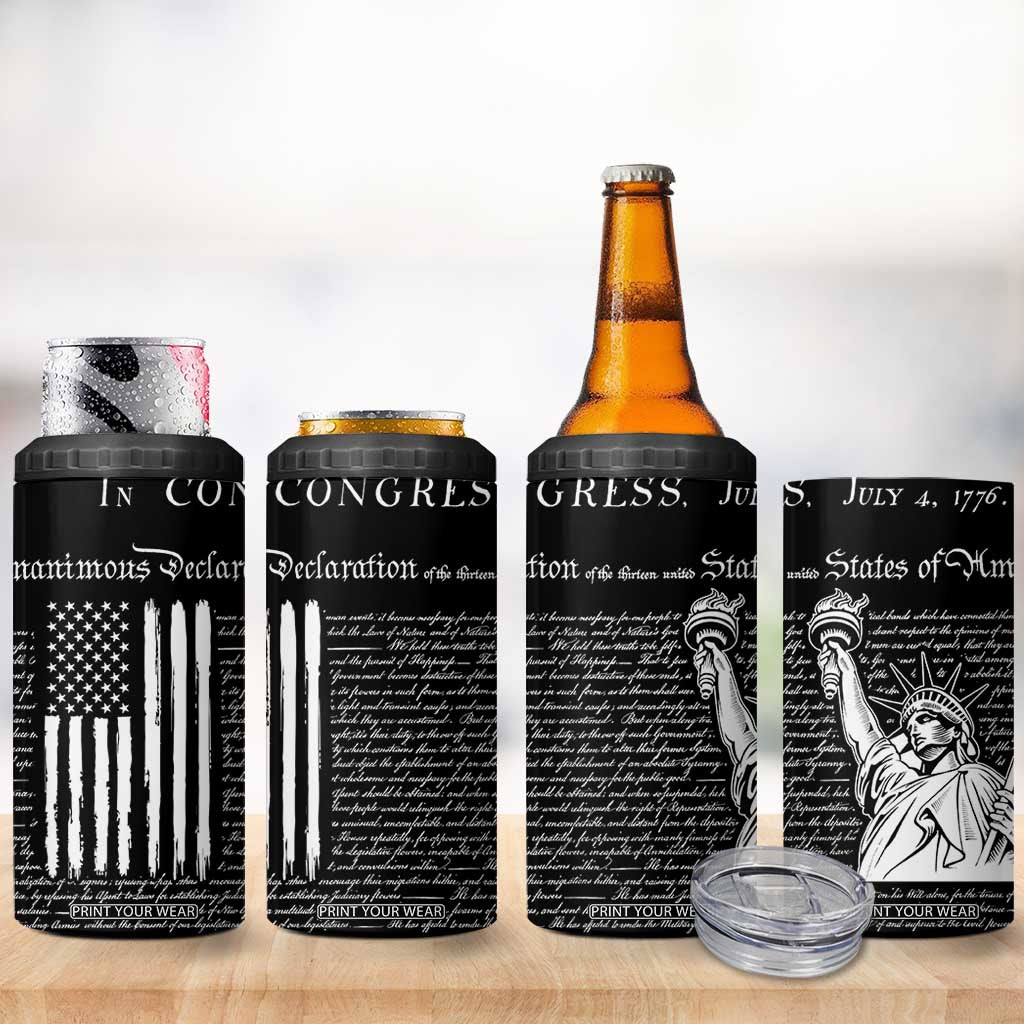 American Patriotic Gift 4 in 1 Can Cooler Tumbler US Constitution We The People 4th Of July Independence Day TB10 Print Your Wear