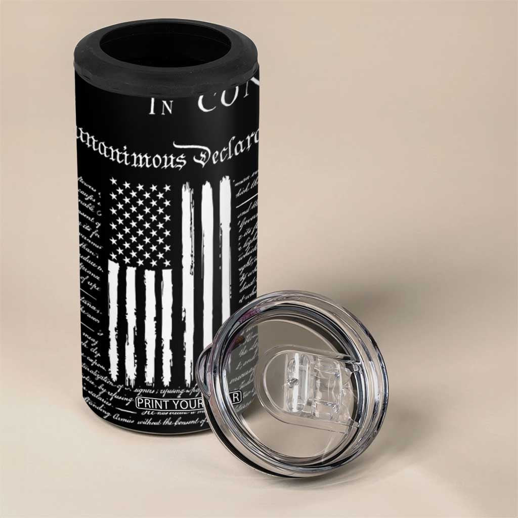 American Patriotic Gift 4 in 1 Can Cooler Tumbler US Constitution We The People 4th Of July Independence Day TB10 Print Your Wear