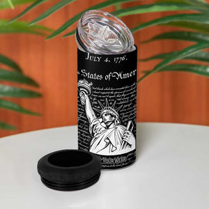 American Patriotic Gift 4 in 1 Can Cooler Tumbler US Constitution We The People 4th Of July Independence Day TB10 Print Your Wear