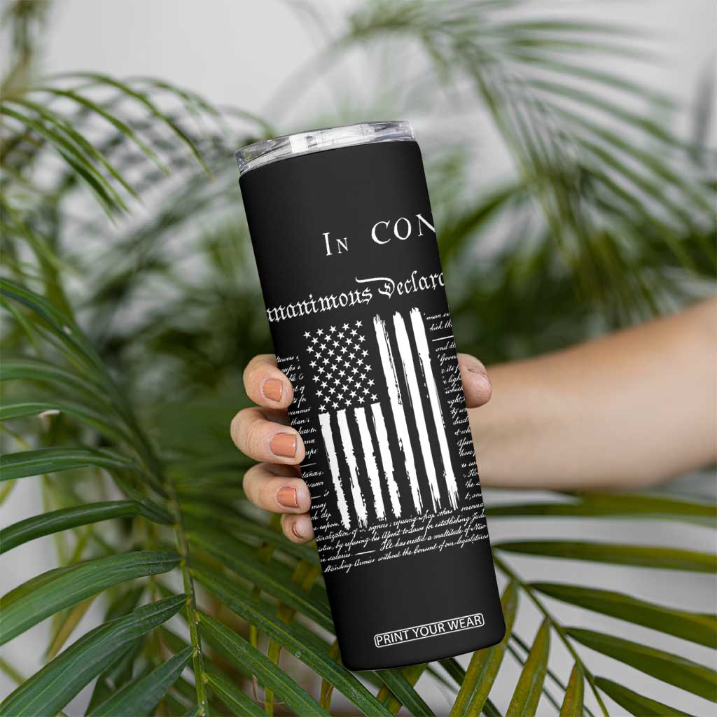 American Patriotic Gift Skinny Tumbler US Constitution We The People 4th Of July Independence Day TB10 Print Your Wear