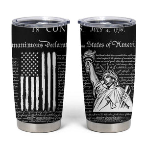 American Patriotic Gift Tumbler Cup US Constitution We The People 4th Of July Independence Day TB10 Black Print Your Wear