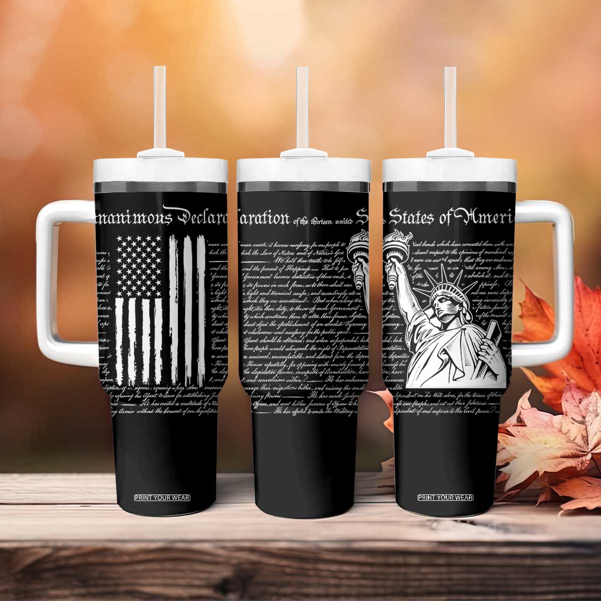 American Patriotic Gift Tumbler With Handle US Constitution We The People 4th Of July Independence Day TB10 Print Your Wear