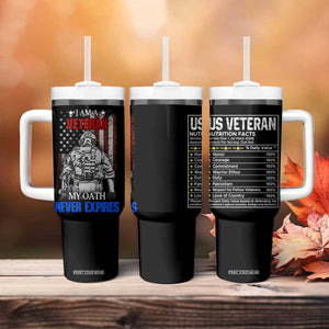 US Veteran Tumbler With Handle I am A Veteran My Oath Never Expires Distressed US Flag TB10 Print Your Wear