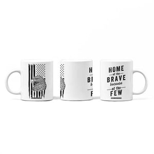 American Flag Patriotic Coffee Mug Land Of The Free Because Of The Brave Bald EagleUSA Flag TB10 Print Your Wear