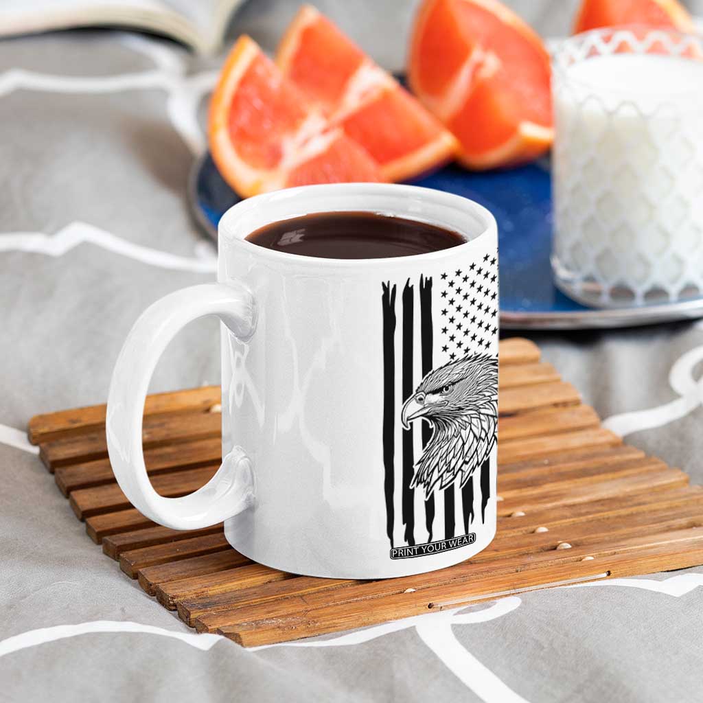 American Flag Patriotic Coffee Mug Land Of The Free Because Of The Brave Bald EagleUSA Flag TB10 Print Your Wear