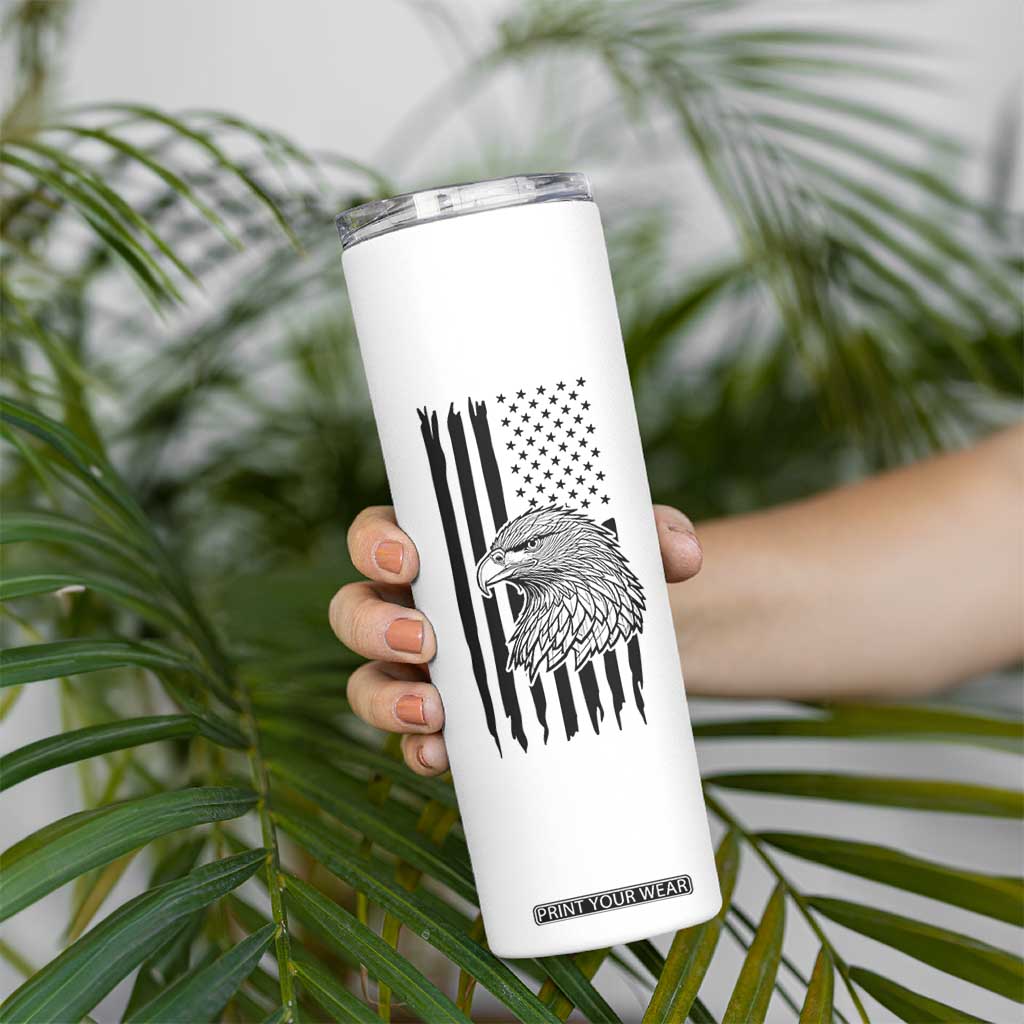 American Flag Patriotic Skinny Tumbler Land Of The Free Because Of The Brave Bald EagleUSA Flag TB10 Print Your Wear