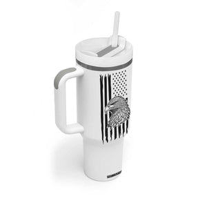 American Flag Patriotic Tumbler With Handle Land Of The Free Because Of The Brave Bald EagleUSA Flag TB10 Print Your Wear