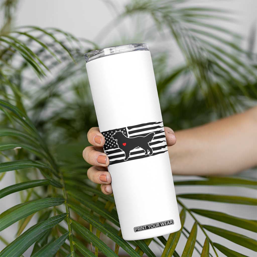 Dog Dad Skinny Tumbler Birthday Christmas Golden Retriever Owner Gifts American Flag TB10 Print Your Wear