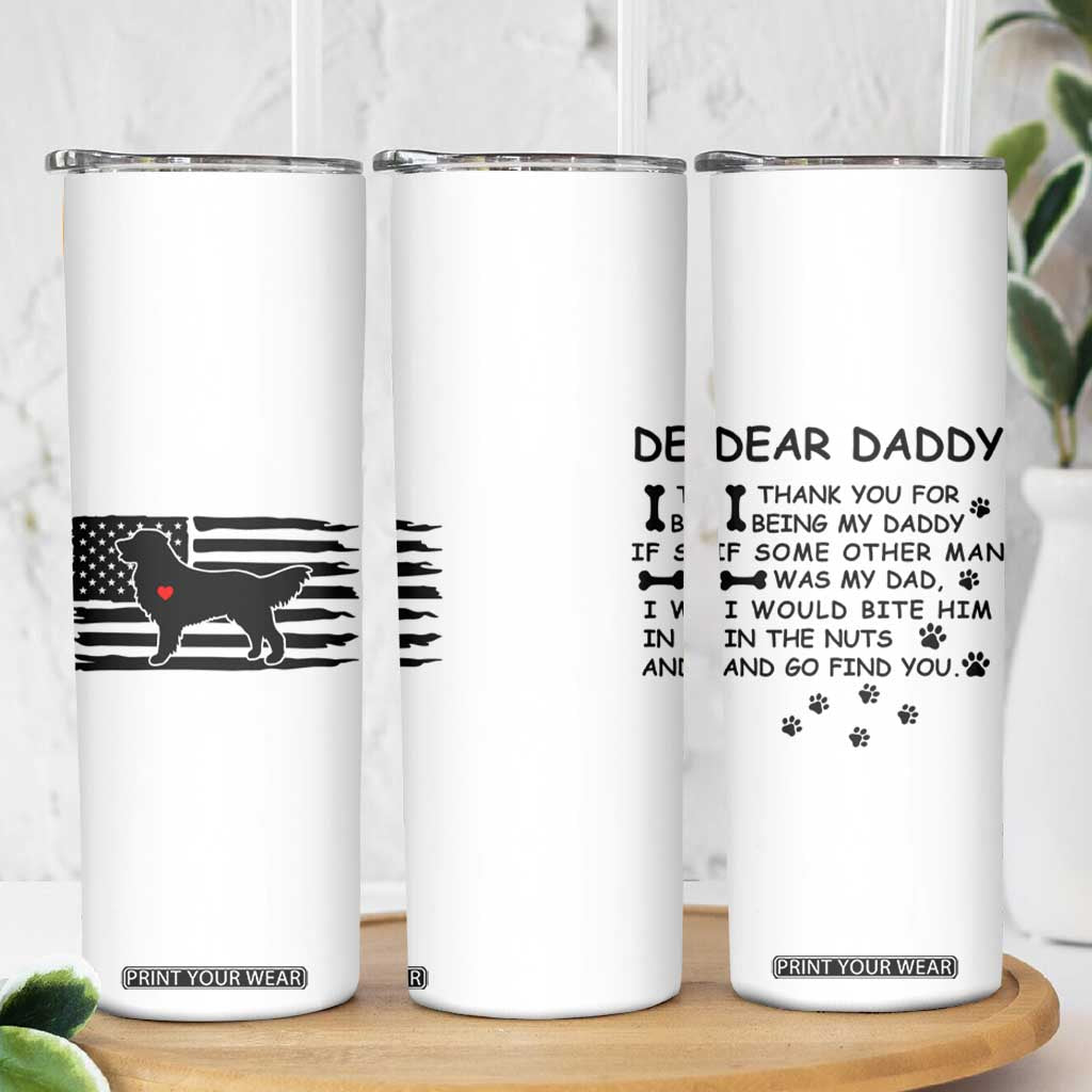 Dog Dad Skinny Tumbler Birthday Christmas Golden Retriever Owner Gifts American Flag TB10 Print Your Wear
